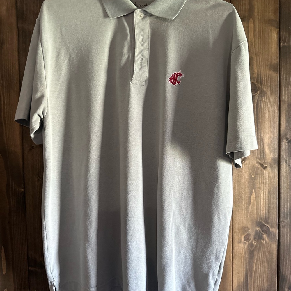 Classic Gray Polo Shirt with Embroidered Logo